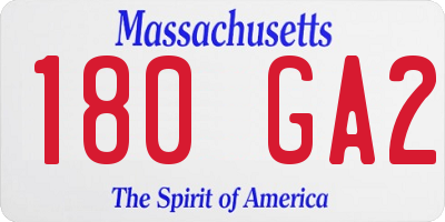 MA license plate 180GA2