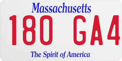 MA license plate 180GA4