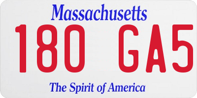 MA license plate 180GA5