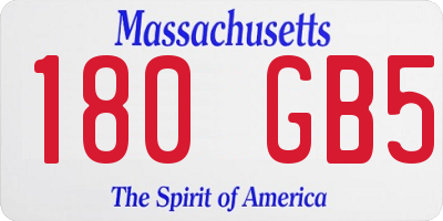 MA license plate 180GB5