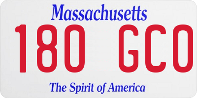 MA license plate 180GC0