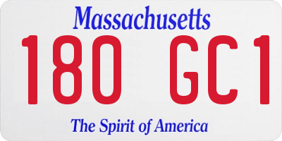 MA license plate 180GC1