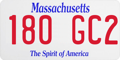 MA license plate 180GC2