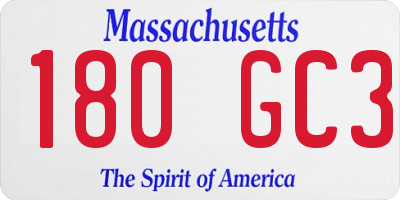 MA license plate 180GC3