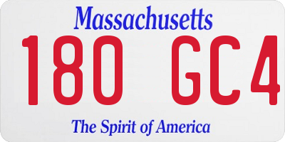 MA license plate 180GC4