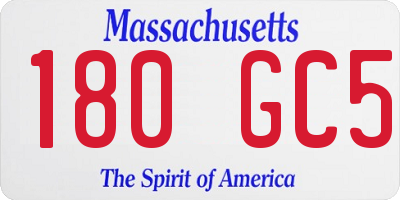 MA license plate 180GC5