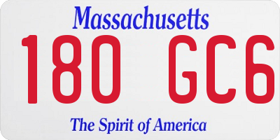 MA license plate 180GC6