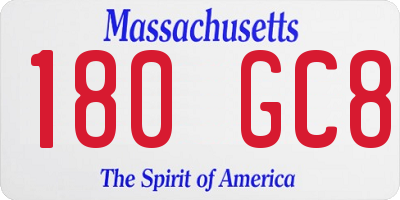 MA license plate 180GC8