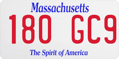 MA license plate 180GC9