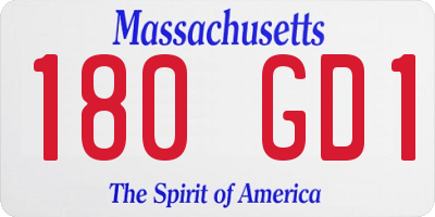 MA license plate 180GD1