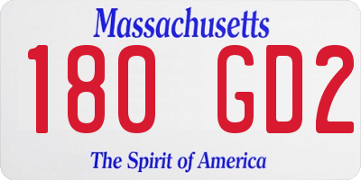 MA license plate 180GD2