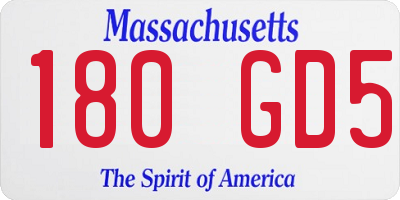 MA license plate 180GD5
