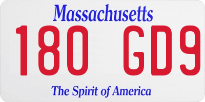 MA license plate 180GD9