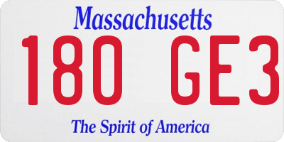 MA license plate 180GE3