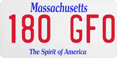MA license plate 180GF0