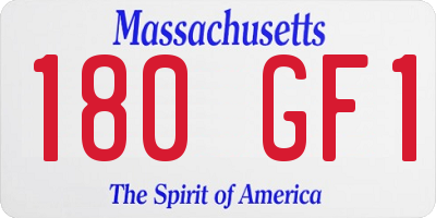 MA license plate 180GF1