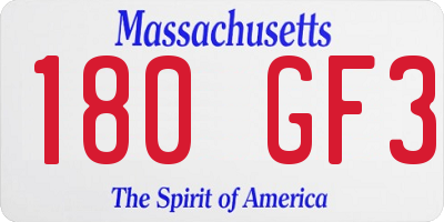 MA license plate 180GF3