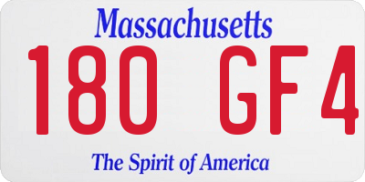 MA license plate 180GF4