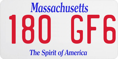 MA license plate 180GF6
