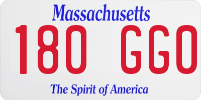 MA license plate 180GG0
