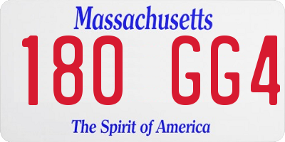 MA license plate 180GG4