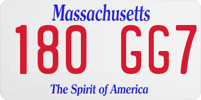 MA license plate 180GG7