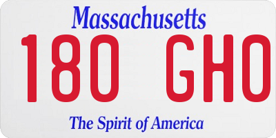 MA license plate 180GH0
