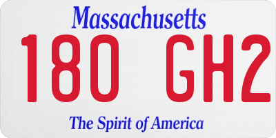 MA license plate 180GH2