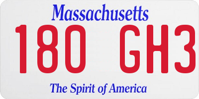 MA license plate 180GH3