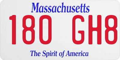 MA license plate 180GH8