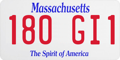 MA license plate 180GI1