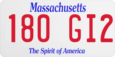 MA license plate 180GI2