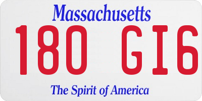 MA license plate 180GI6