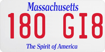 MA license plate 180GI8