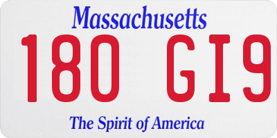 MA license plate 180GI9