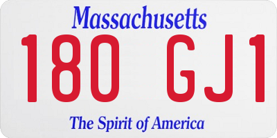 MA license plate 180GJ1
