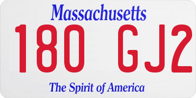 MA license plate 180GJ2