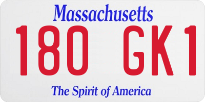 MA license plate 180GK1