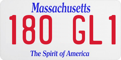 MA license plate 180GL1