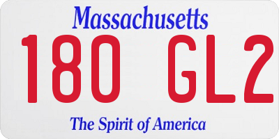 MA license plate 180GL2
