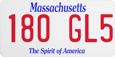 MA license plate 180GL5