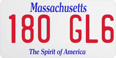 MA license plate 180GL6
