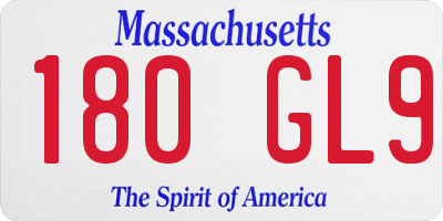 MA license plate 180GL9