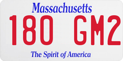 MA license plate 180GM2