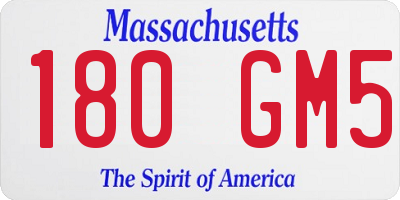 MA license plate 180GM5