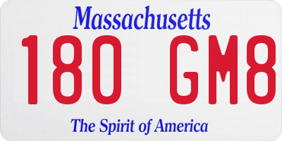 MA license plate 180GM8