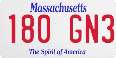 MA license plate 180GN3