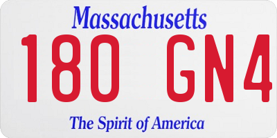 MA license plate 180GN4