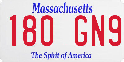 MA license plate 180GN9