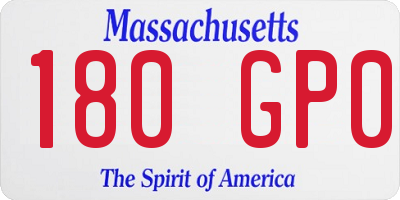 MA license plate 180GP0
